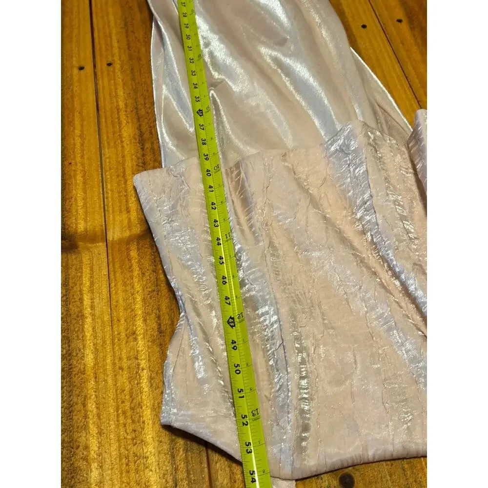 NWT Jessica Howard Pink Iridescent Metallic Formal Maxi Dress Jacket Set 8